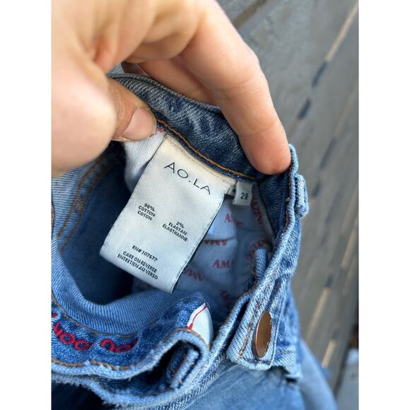 AO LA Alice + Olivia Los Angeles Women's Jeans Button‎ Fly sz 28 with Raw Hem - Picture 4 of 9